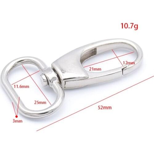 5x Metal Snap Hook Trigger Clips Buckles Oval Ring for Leather Strap/ Belt Keychain Webbing Pet Leash Hooks