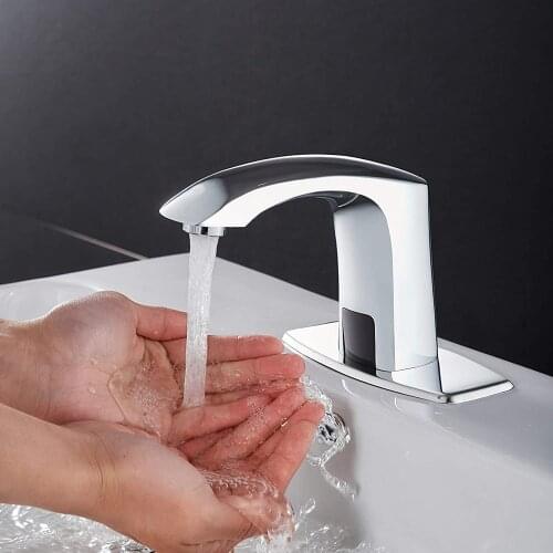 Free shipping Hotel automatic cold water faucet Deck Mounted sensor faucet bathroom hospital toilet medical auto taps ZR6105