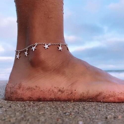 Multi Layer Star Pendant Anklet Foot Chain New Summer Fashion Ankle Bracelet For Women Beach Accessories Gift