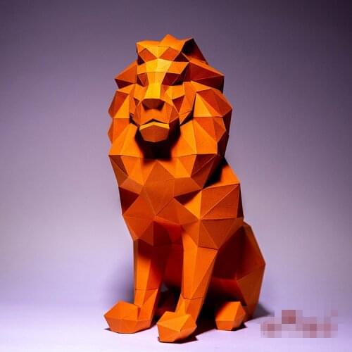 Papercraft 3d model lion 3d paper model wall animal aircraft de papel 3d papel papier models for adult kids gifts