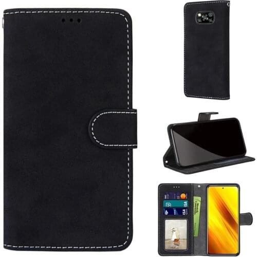 PU Leather Phone Case Wallet Cover for Xiaomi Poco X3 NFC Flip Stand Book