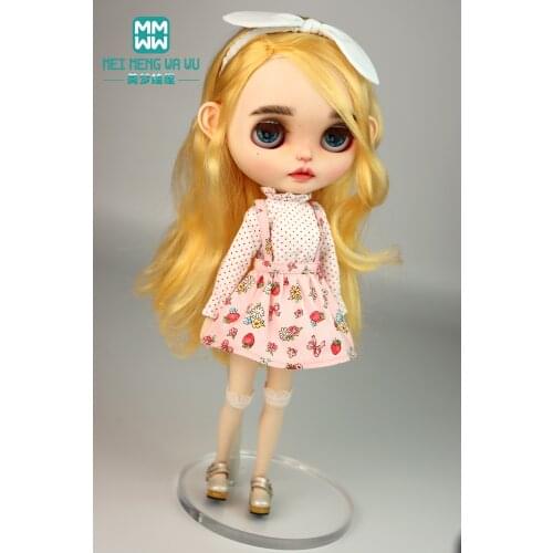 1pcs Blyth Doll Clothes Fashion suspender skirt, shirt for Blyth Azone OB23 OB24 1/6 doll accessories