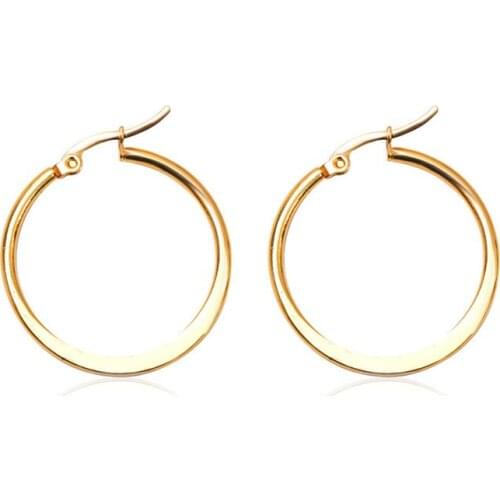 Classic simple exaggeration big circle stainless steel earrings fashion geometric creativity korean style jewelry for women
