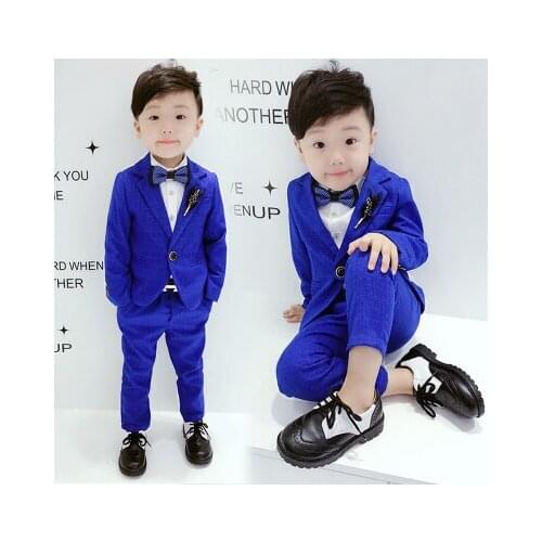 Plaid Child Suits Retail one set Kid Clothes Set Slim blazer + pant 2 parts Baby suit Gentle and quality Boys Costume 2-12Years