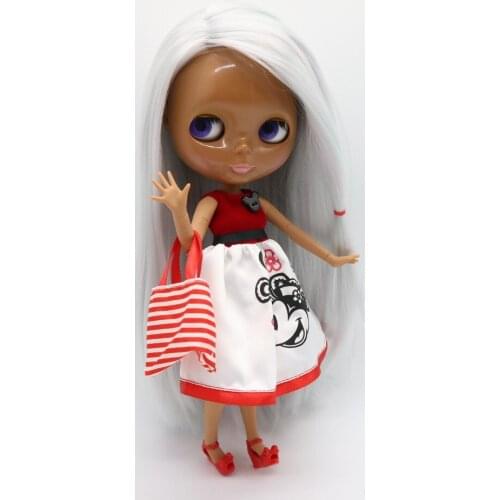 Joint body doll Nude blyth Doll,black skin 8 Factory doll,Suitable For DIY