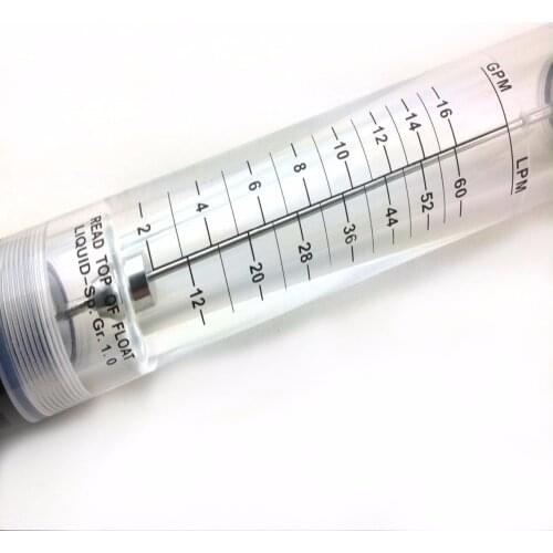 LZM-25G water flow meter 2-16GPM(12-60LPM) Pipeline water acrylic rotameter industy flow meter ZM25G FlowMeters Tools