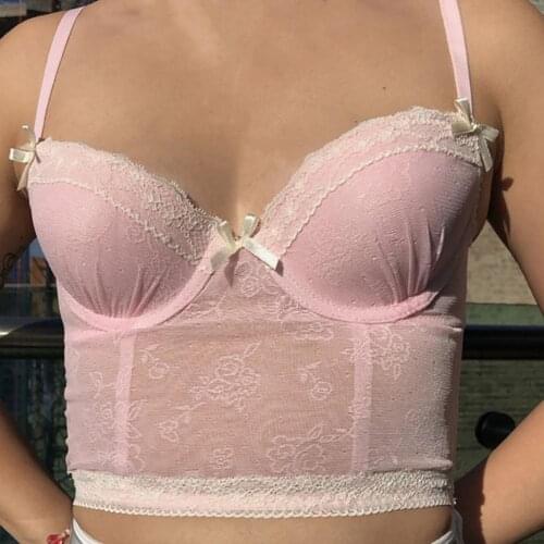 Tank Top Vest Wrap Top-Lace Crop Top Red Sexy Blouse Lace Frill Camisole Women Sleeveless Sweet Halter for Dating Vest Waistcoat