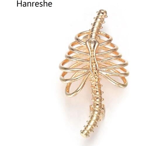 Copper Medical Brooch Silver Color Bone Anatomy Brooches Pins Specimen Jewelry Accessories Exquisite Gift For Doctors And Nurses