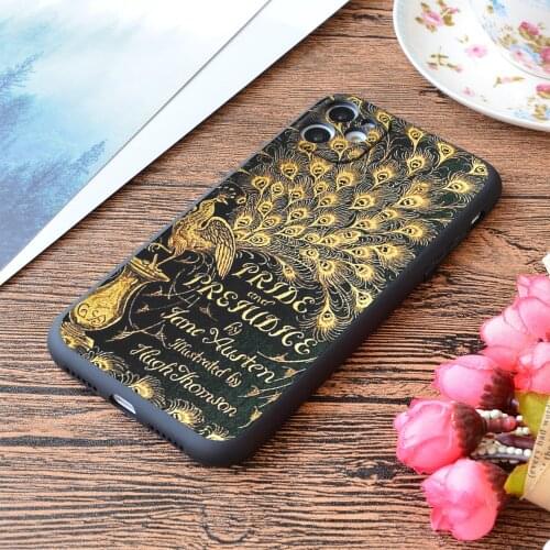 For iPhone Pride And Prejudice Jane Austen Peacock Cover Print Soft Matt Apple iPhone Case
