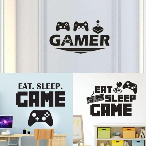 3D game decals for home decor New Gamer Console Joystick Wall Sticker Boy Bedroom Video Game Room Decor Decal