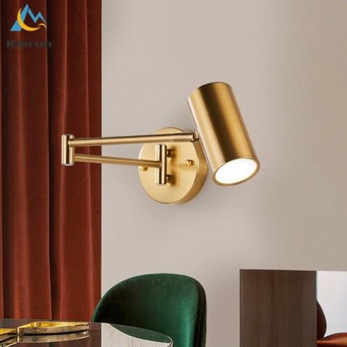 Nordic Simple Foldable Arm Led Wall Light Fixtures Living Room Decor Adjustable Angle Wall Lamps Indoor Bedroom Bedside Lights