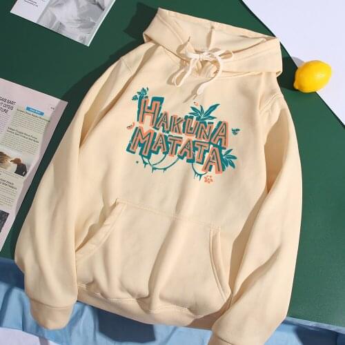 2021 Autumn New Disney Hoodies Simba The Lion King Print Hoodie Fashion Fleece Mens Clothing Hakuna Matata Graphic Pullovers