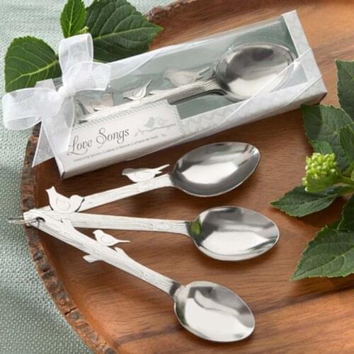 New arrival 100sets/lot Love Songs Stainless Steel Measuring Spoons wedding favors and gifts Christmas Gifts Free shipping
