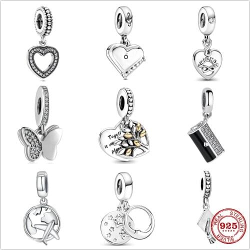 The new Butterfly Aircraft Lighter fit the original Pandora Charm Silver 925 Bracelet with DIY Womens Jewelry