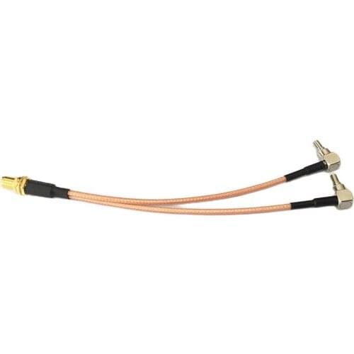 New RP-SMA Female to Y type 2X CRC9 Right Angle Adapter Combiner Cable Pigtail RG316 15CM for Huawei e3131 e152 e156..Modem