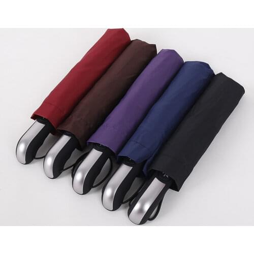 Ten Bones Fully Automatic Umbrella Sunny Umbrella Wholesale Advertising Umbrella 3 Fold Umbrella Mens Business Christmas Gift