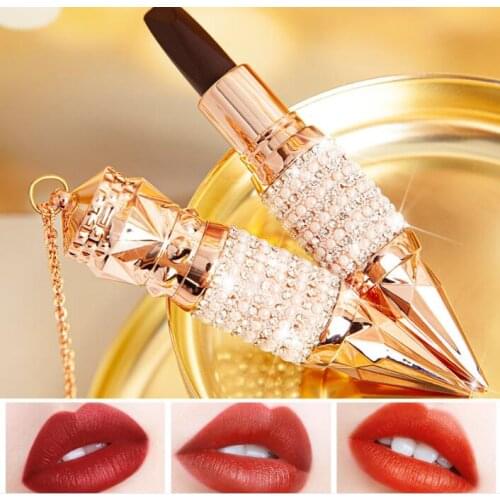 30Pcs/Lot Queen Scepter Tricolor Lipstick Waterproof Durable Moisturizing Matte Mist Face Lip Glaze Makeup Tools HA2423