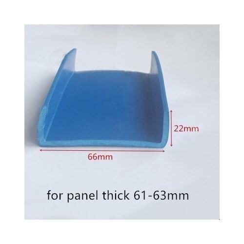 Rubber Sealing U Strip 22x66x22mm for 61-63mm thick Glass Metal Car Wood Panel Board Edge Encloser Shield Blue