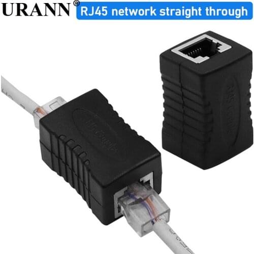 RJ45 Network Dual-Pass Mini Black Network Connector Portable Female To Female Ethernet LAN Connection Adapter Extender