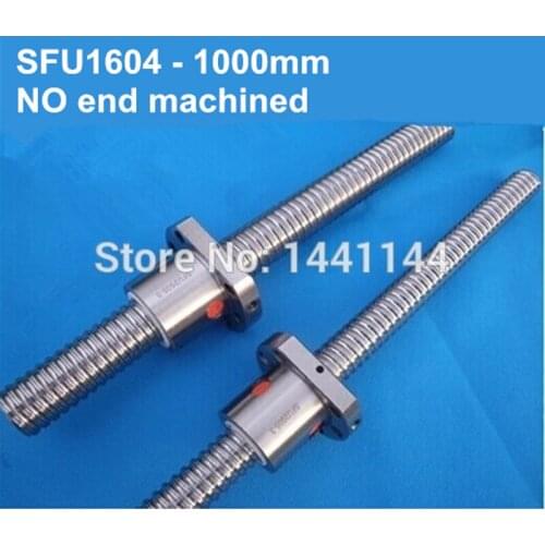 1pc SFU1604 Ball Screw 1000mm +1pc 1604 ball nut without end machined CNC parts