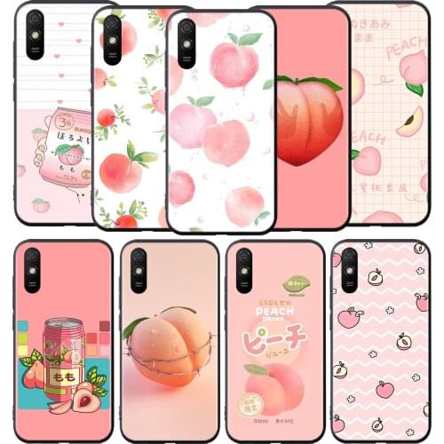 Peach Drink Fruit Silicone Cover For Xiaomi Redmi 9 9T 9C 8 7 6 Pro 9AT 9A 8A 7A 6A S2 5 5A 4X Plus Phone Case