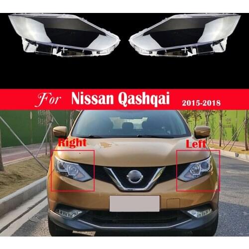 Car Headlamp Lens Replacement Auto Shell For Nissan Qashqai 2015 2016 2017 Headlight Cover Lampshade Lampcover Shade Caps