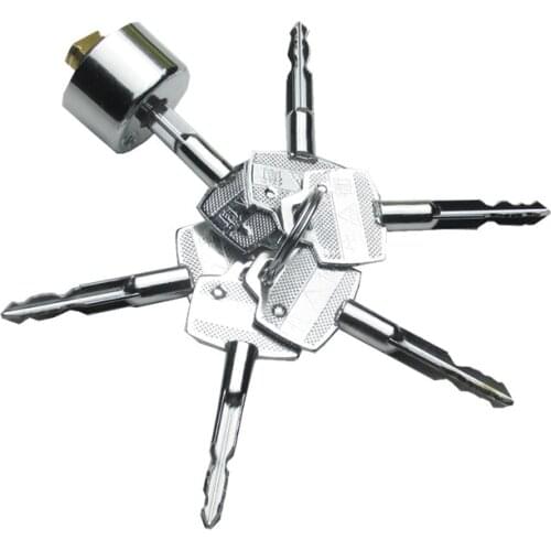 Universal Copper Door Lock 18mm Cylinder with 6 Key Rotary Switch for Door Lock Cylinder Replacement Parts Hardware