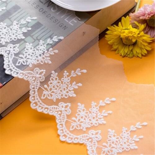 High Quality White Lace Fabric Ribbon Tape Lace Trim DIY Embroidered for Sewing Decoration African Webbing Packing Material