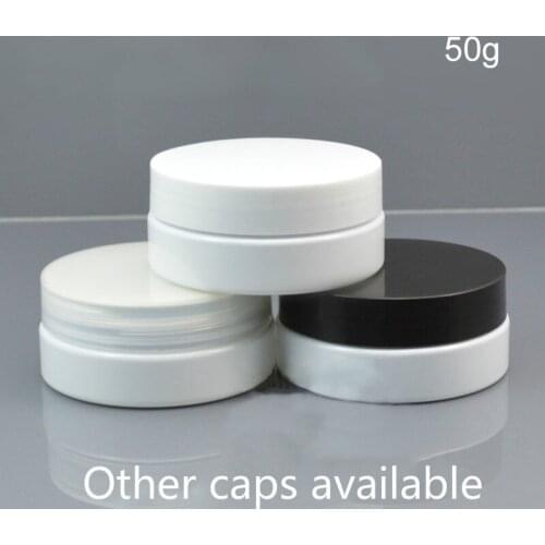 10pcs 50g White Plastic Empty Jar Refillable Cosmetic Container Makeup Cream Lotion Bottle Spice Salt Coffee Travel Storage 2oz