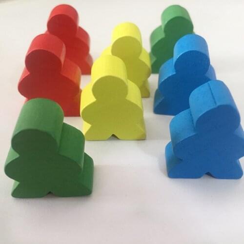 10 Pcs/Set Humanoid Chess Pieces Board Games Accessories1.9cm*1.4cm*1cm Marking Color Wooden Pieces