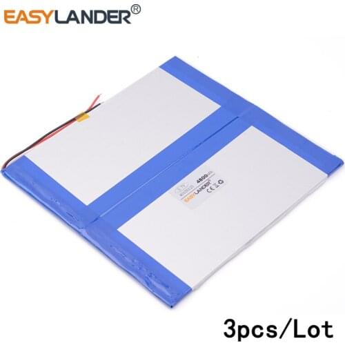 3pcs/Lot 40100125 3.7V 4800mAH lithium Li ion polymer rechargeable battery for tablet pc e-book video game IPAQ