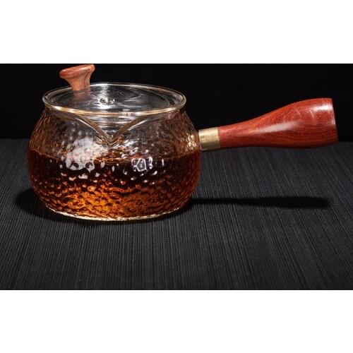 360ml Teapot Heat Resistant Glass With Filter Tea Pots Wood Craft Handle Kettles Tea Set Teaware Bottles Teapots