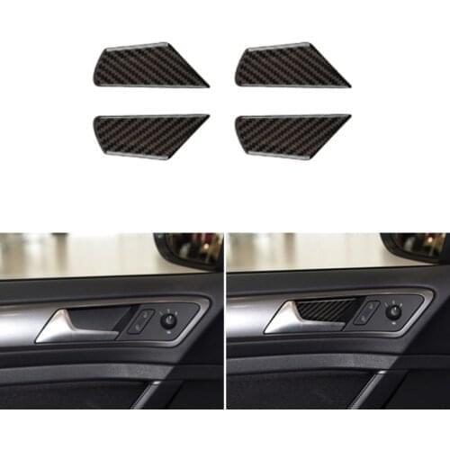 Car Styling 4pcs Real Carbon Fiber Car Door Handle Bowl Cover Protective Trim For VW Golf 7 MK7 VII 2013 2014 2015 2016 2017