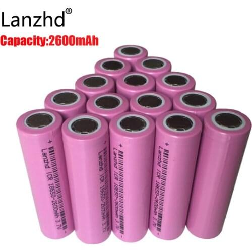 40pcs Battery 18650 rechargeable batteries 3.7V li-ion 2600mAh 18650 rechargeable Battery for Torch ICR18650