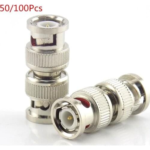 50pcs 100Pcs Bnc Male To Bnc Male Connector Coupler Cctv Accessories Splitter Plug Adapter For Rg59 Cctv Cable Adapter L19