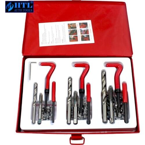 88Pc Thread Repair Kit Set Rethread M6 M8 M10 Damaged Threads Garage Tool
