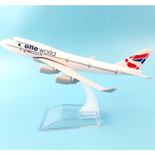 FREE SHIPPING 16CM 747 BRITISH ONE WORLD METAL ALLOY MODEL PLANE AIRCRAFT MODEL TOY AIRPLANE BIRTHDAY GIFT
