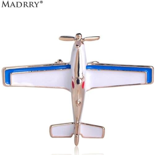 Madrry Airplane Aircraft Shape Brooch Enamel Brooches Jewelry Pins For Women Kids Boys Party Gifts Bag Suit Clothes Accessories