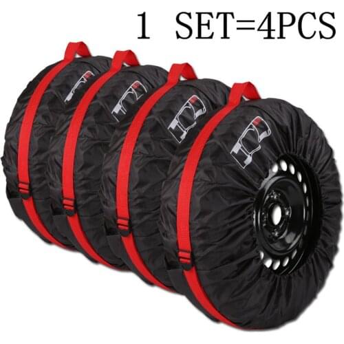 4Pcs/set Tire Cover Car Spare Tire Cover Case Polyester Auto Wheel Tires Storage Bags Dust-proof Protector Auto Tyre Accessories