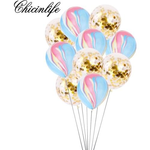 Chicinlife 10Pcs rose gold confetti rainbow balloon Happy Birthday Kids Birthday baby shower wedding party Decorations
