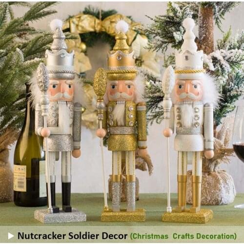 42cm Peng Peng King Nutcracker American Honor Guard Puppet Soldier Wooden Craft Decoration Christmas Home Living Room Decoration