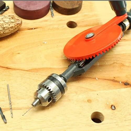 1/4inch Powerful Manual Drill Double Gears Hand Shake Drilling Tool For Diy Woodworking Drill Teaching Crank Manual Drill