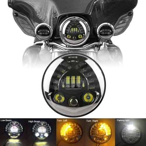 E mark number DOT Approved 7" Inch Motorcycle LED Headlight Hi/Lo Beam Assemblies Lamp Projector