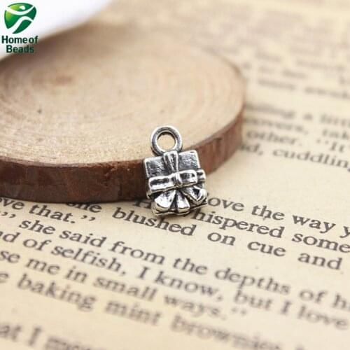Lovely winter warm gift box DIY accessory Silver Color alloy pendants (25 pieces/pack) ZA1124