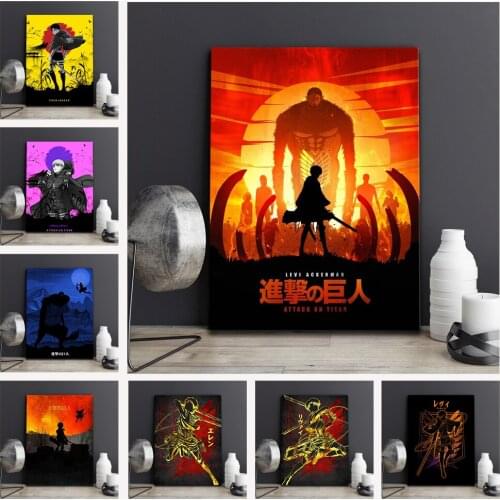 Anime Attack on Titan Poster Canvas Painting Comics Printed Wall Art Living Study Child Room Decoration Bedroom Home Decor