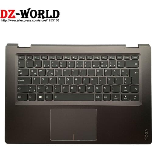 Shell Palmrest Upper Case With Turkish Backlit Keyboard Touchpad for Lenovo Yoga 510-14IKB ISK AST Flex 4-1470 Laptop 5CB0L66017
