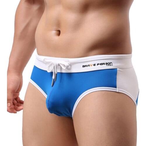 Summer Mens Swimwear Sexy Low Waist Bikini Swimming Trunks Fashion Male Patchwork Swimsuit Nylon Quick Dry Beach Surfing Briefs