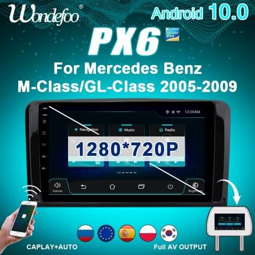 2 din Android 10 car radio PX6 for Mercedes Benz ML W164 GL X164 ML350 ML300 ML320 ML280 GL350 GL500 car stereo 2din multimedia