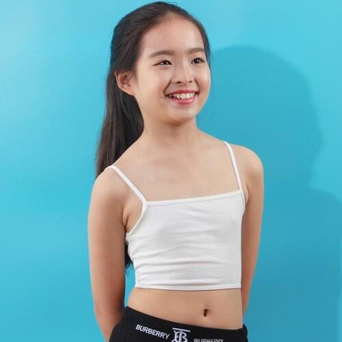 10Pc Kids Underwear 100% Cotton Girls Tank Top Candy Color Undershirt Girls Singlet Baby Camisole Bra Tops Sport