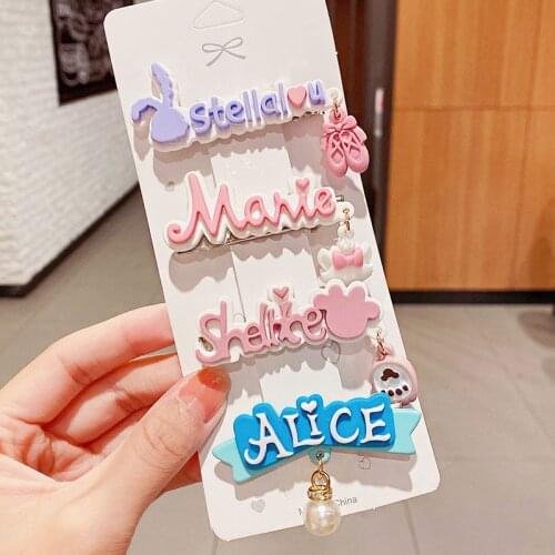New Cute Cartoon Letter Pendant Hair Clips For Girls Sweet Hair Ornament Barrettes Headband Hair Clips Fashion Hair Accessories